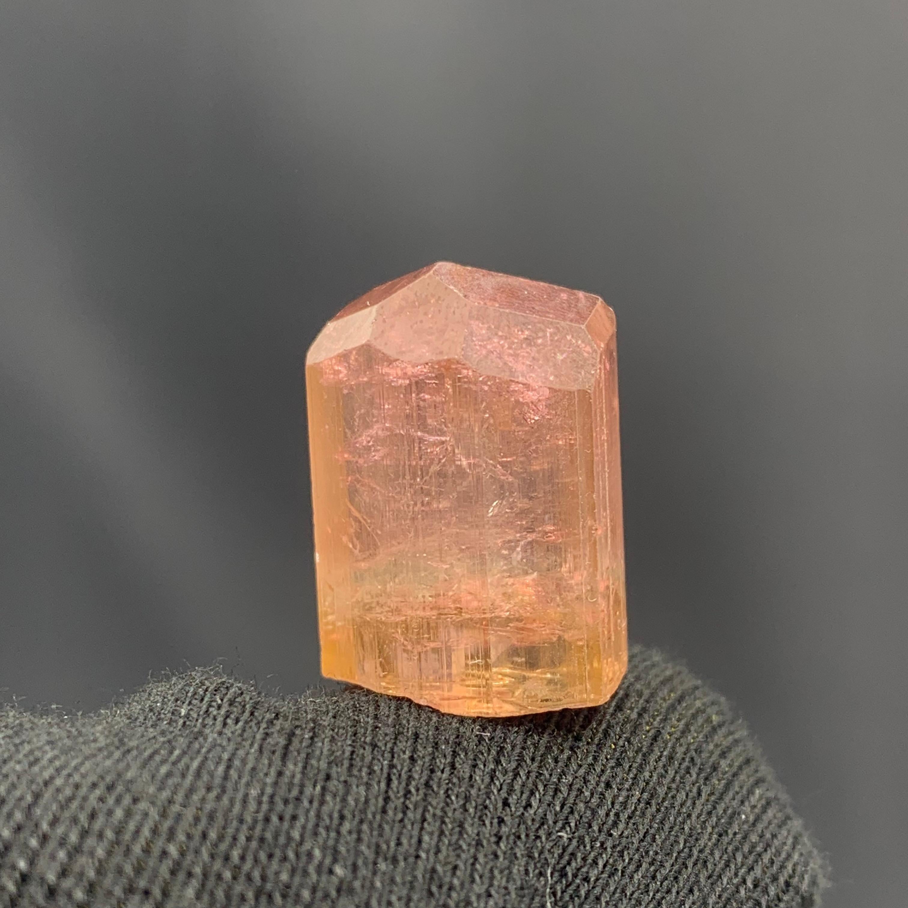 62.70 Carat Lovely Peach Color Tourmaline Crystal from Paprook, Afghanistan For Sale 1