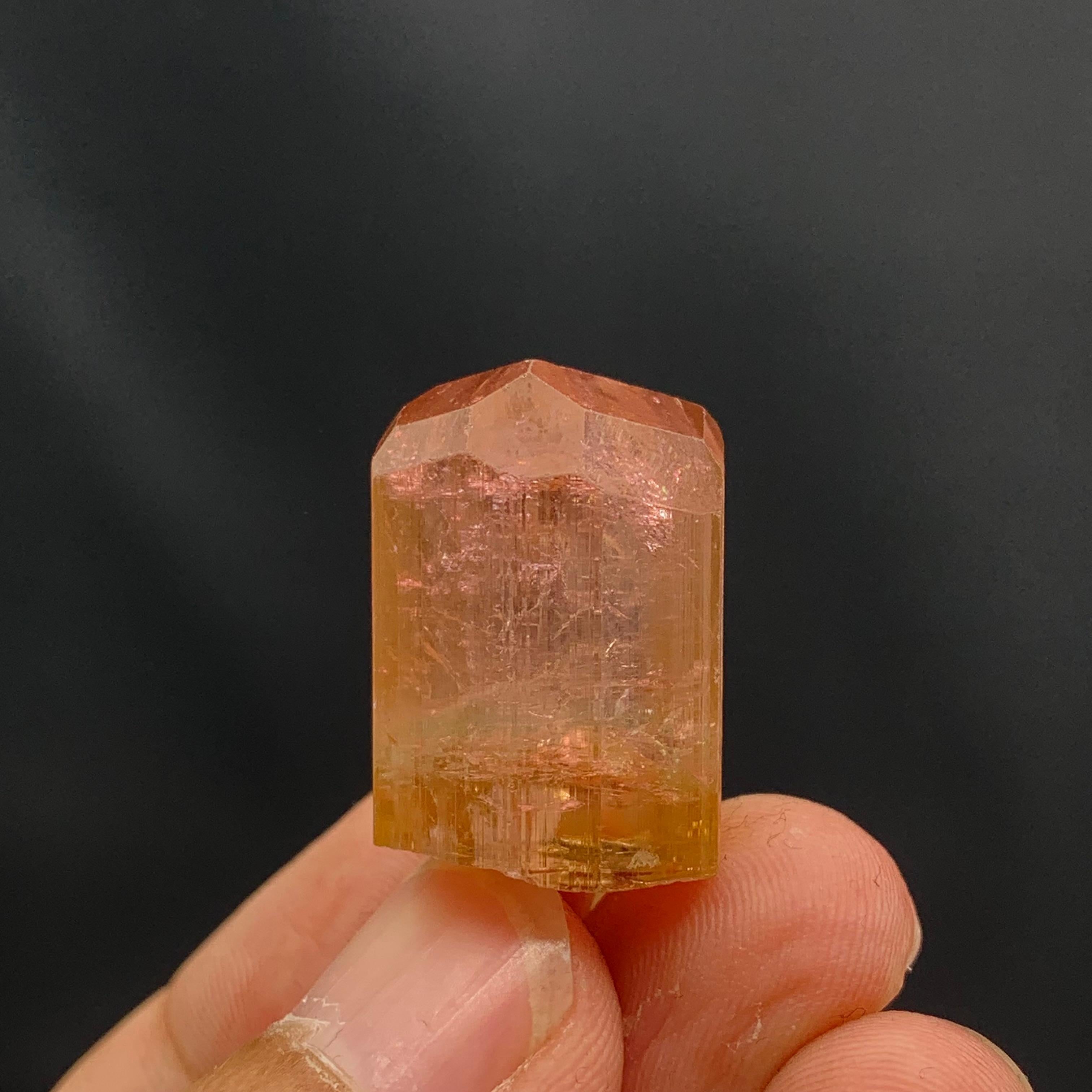 62.70 Carat Lovely Peach Color Tourmaline Crystal from Paprook, Afghanistan For Sale 2