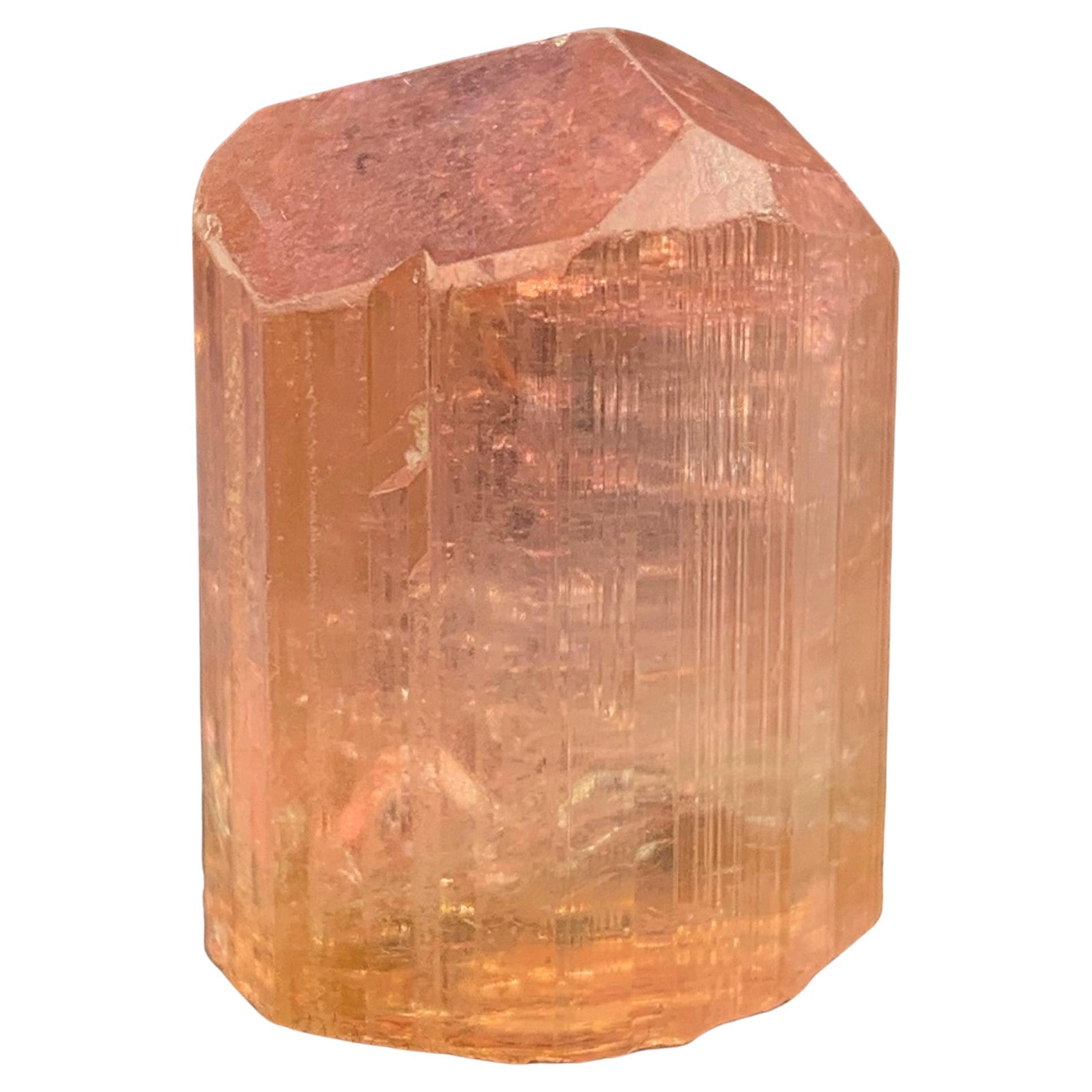 62.70 Carat Lovely Peach Color Tourmaline Crystal from Paprook, Afghanistan For Sale