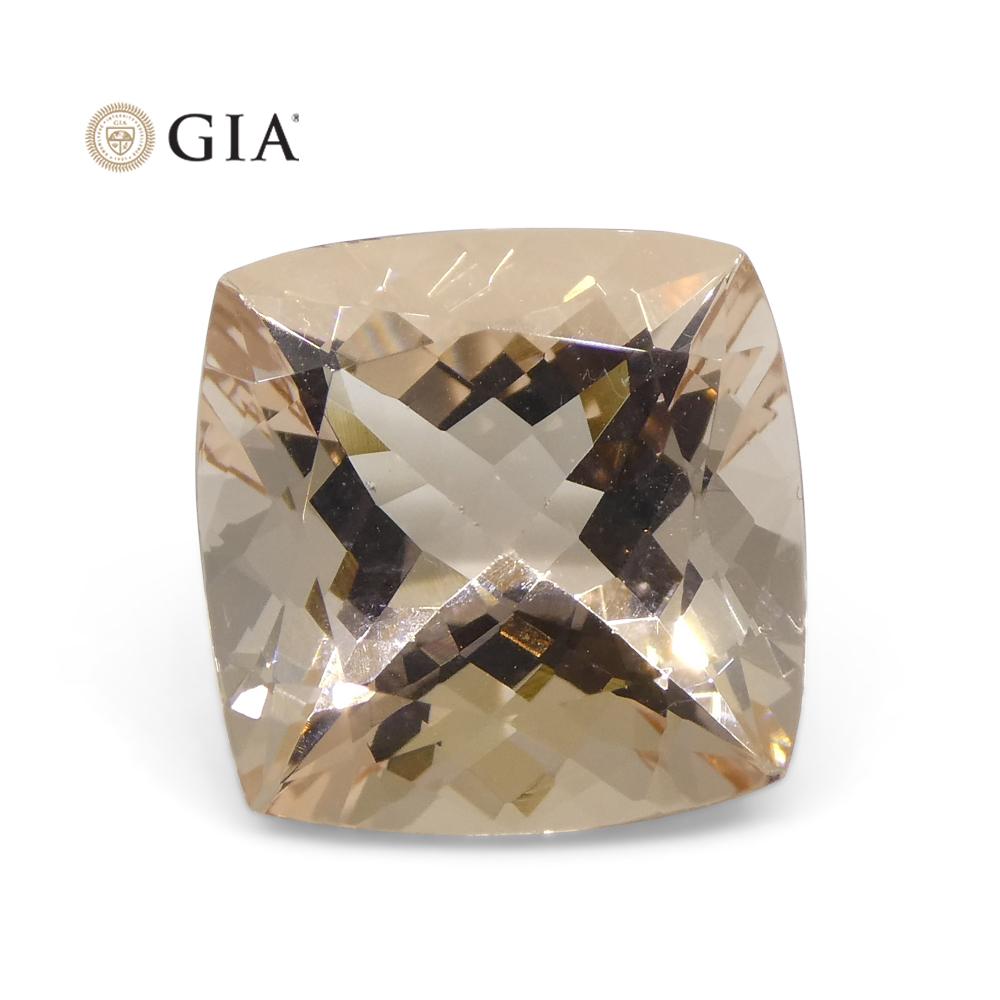 Morganite rose-orange taille coussin de 6,27 carats certifiée GIA en vente 7