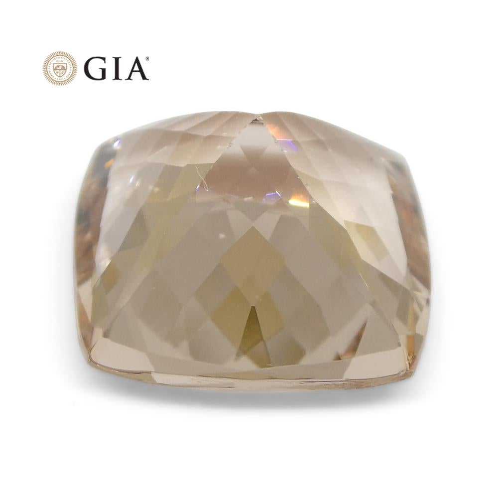 6.27 Carat Cushion Pink-Orange Morganite GIA Certified For Sale 8