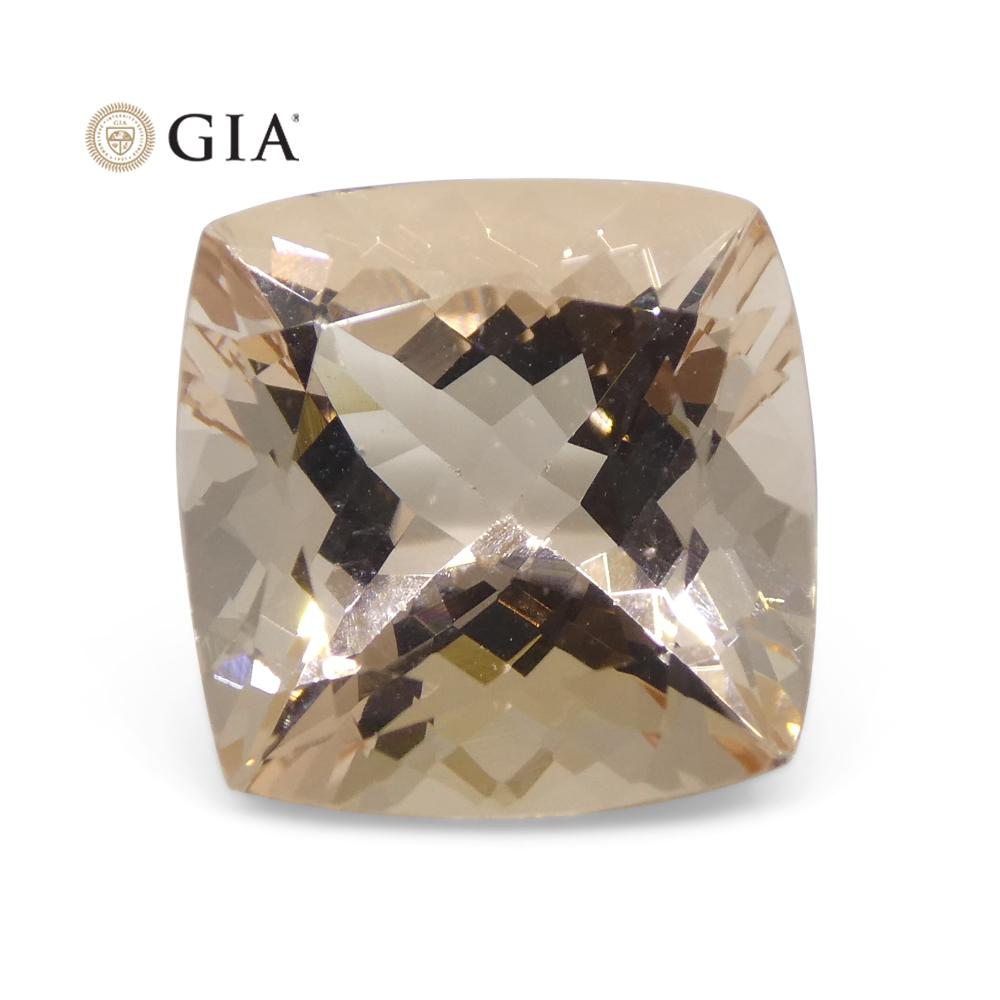 This is a stunning GIA Certified Morganite

 

The GIA report reads as follows:

GIA Report Number: 2223613227
Shape: Cushion
Cutting Style:
Cutting Style: Crown: Brilliant Cut
Cutting Style: Pavilion: Modified Brilliant Cut
Transparency: