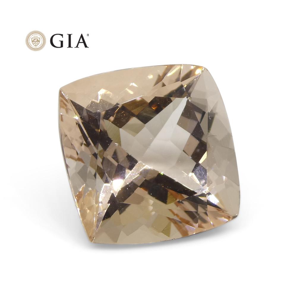 6.27ct Cushion Pink-Orange Morganite GIA Certified For Sale 1