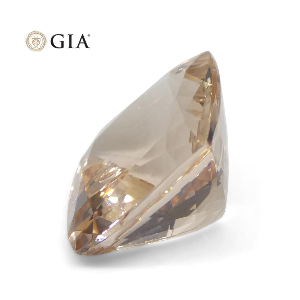 Morganite rose-orange taille coussin de 6,27 carats certifiée GIA en vente 3