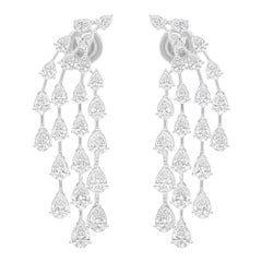 6,27Ct Pendientes de candelabro de diamantes naturales SI/H Oro macizo de 18k Todos los aranceles pagados