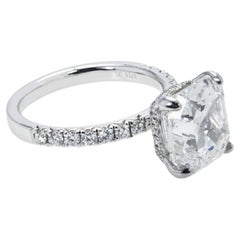 6.28 Carat Asscher Diamond Ring Brilliant 18K Gold Signature Sophistication