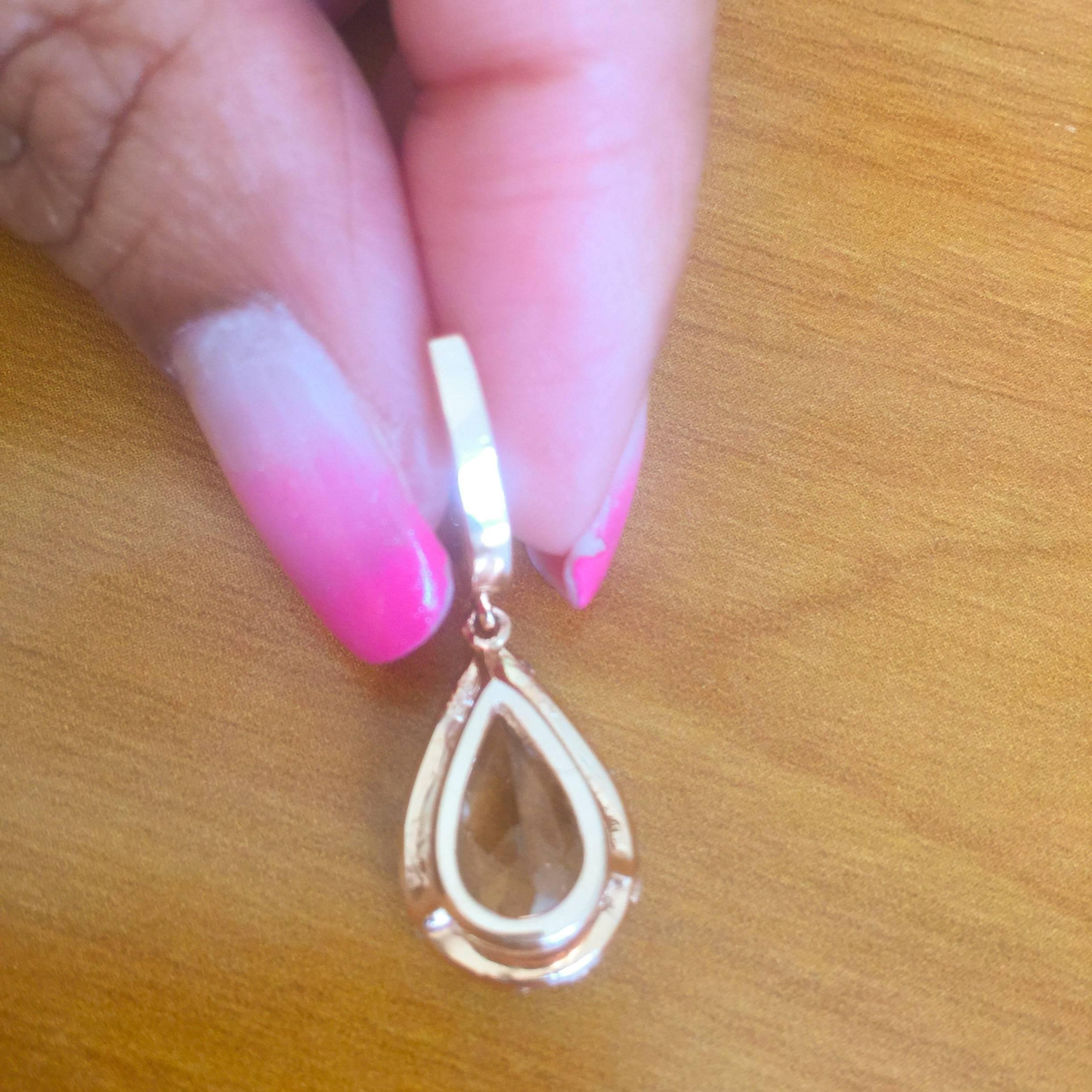 Modern 6.28 Carat Morganite Diamond Drop Rose Gold Earrings