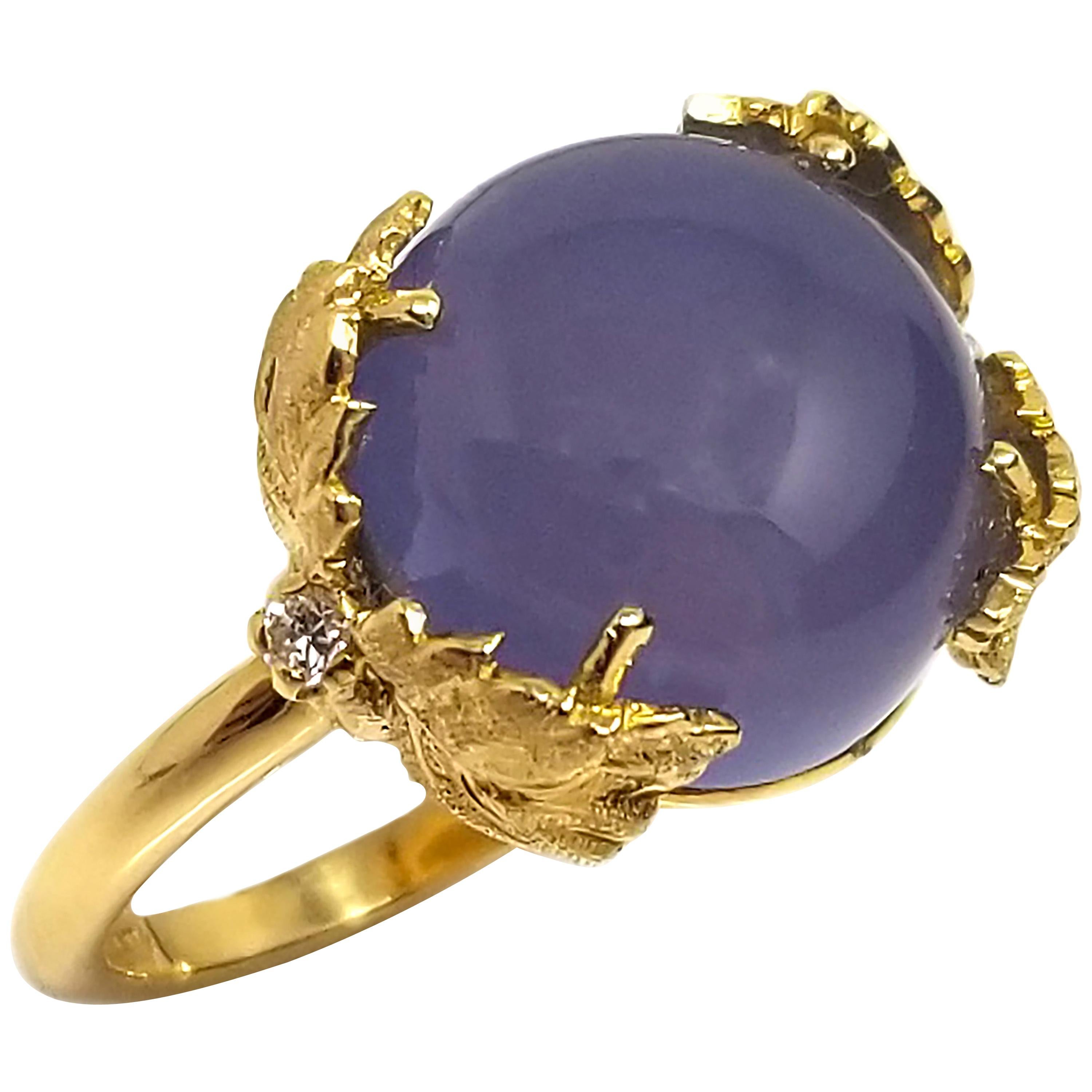 Cynthia Scott 6.28ct Namibian Chalcedony and 18kt Ring, Made in Italy