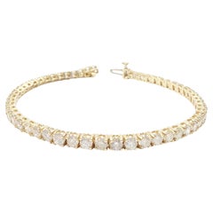 CYBER MARKDOWN , 6.28 Carat Natural Diamond Tennis Bracelet 14 Karat Yellow Gold
