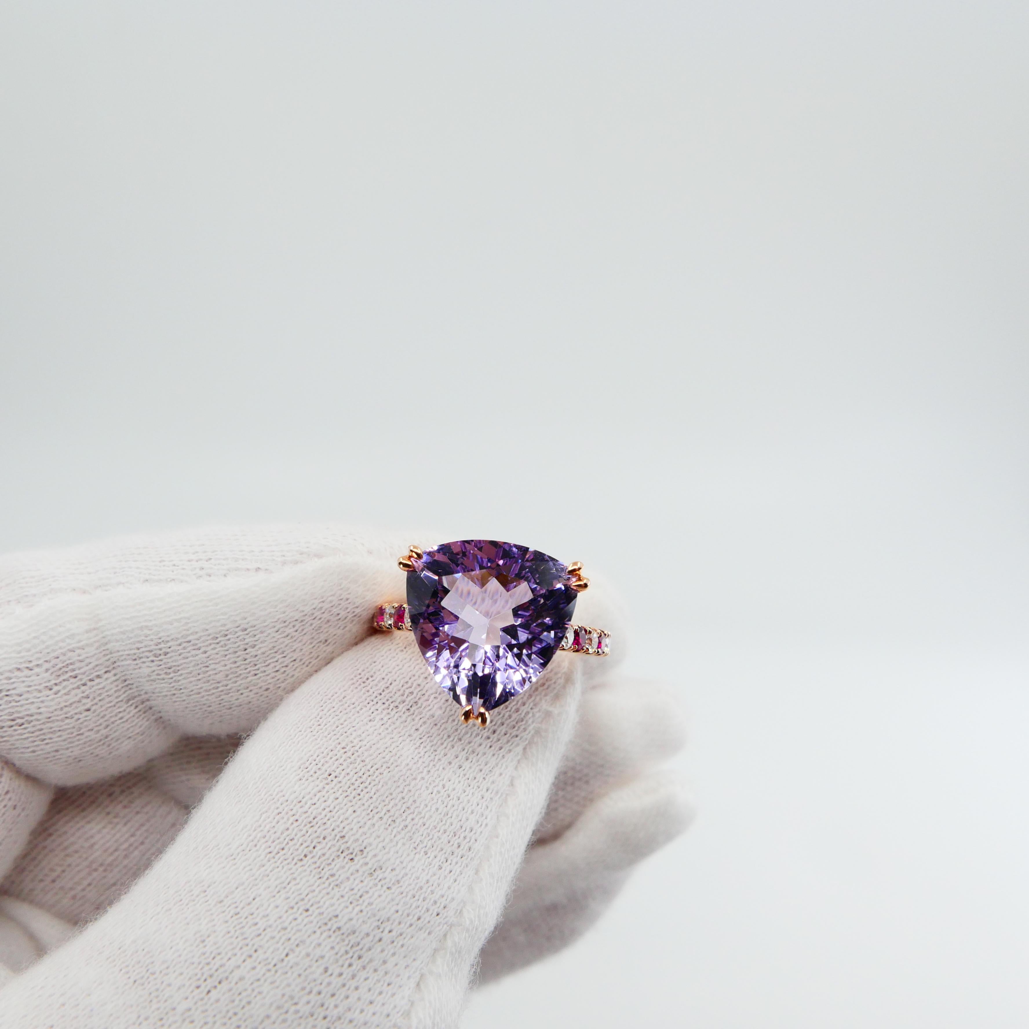 trillion cut amethyst ring