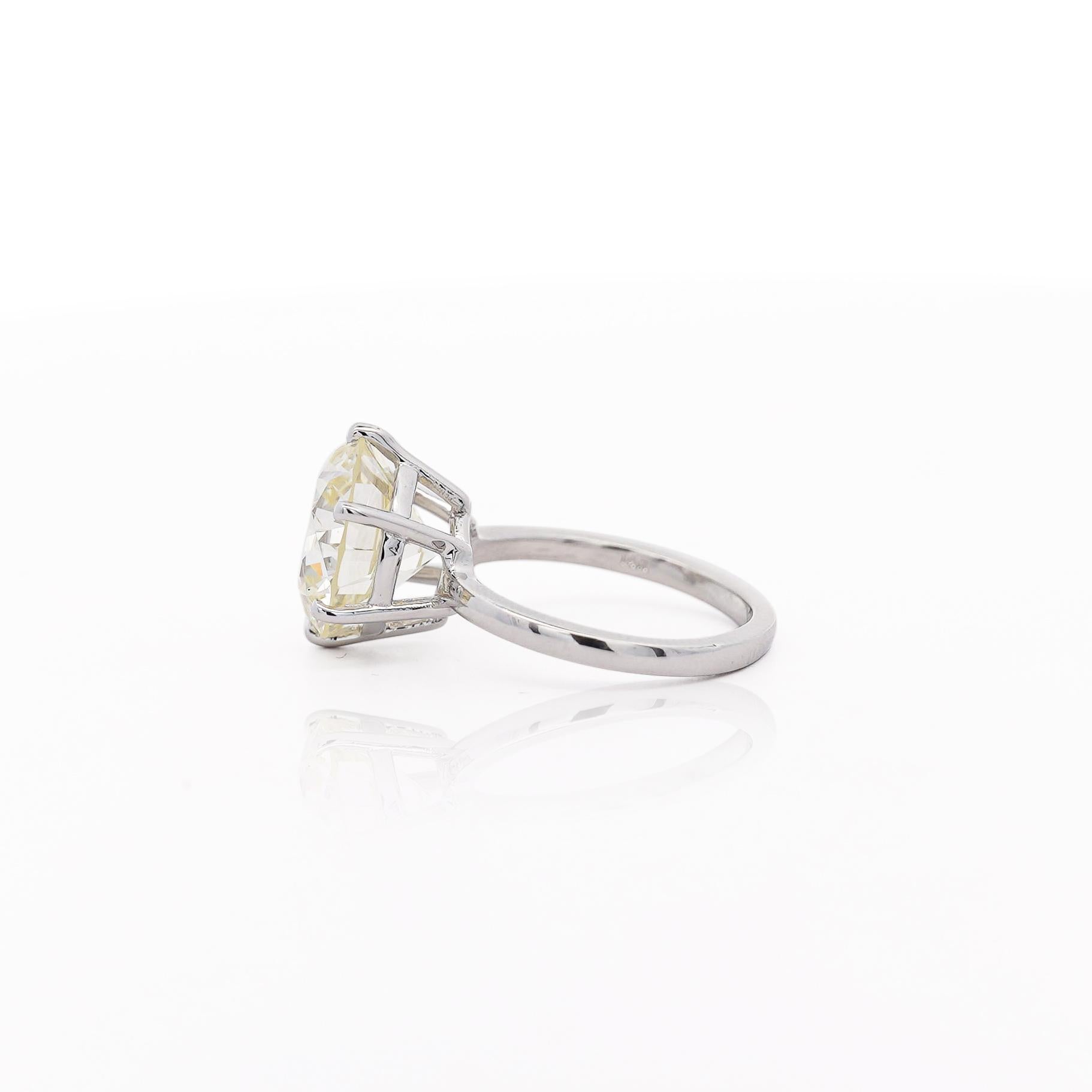 6.29 Carat Diamond 6-Prong Crown Basket Setting 14K White Gold Engagement Ring For Sale 1
