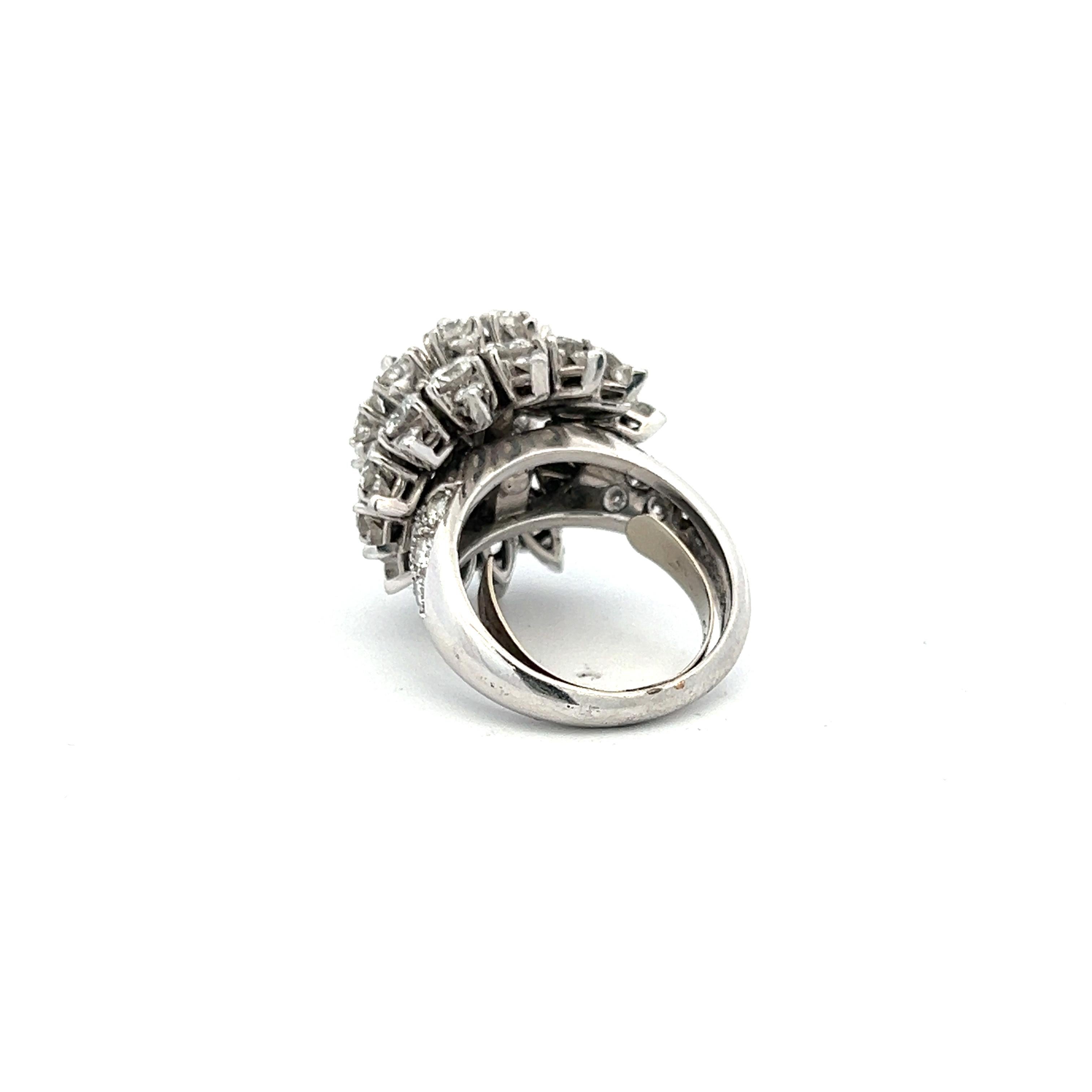6,29 Karat Runder Brillant F VVS2 Diamant Platin-Halbzeugring (Brillantschliff) im Angebot