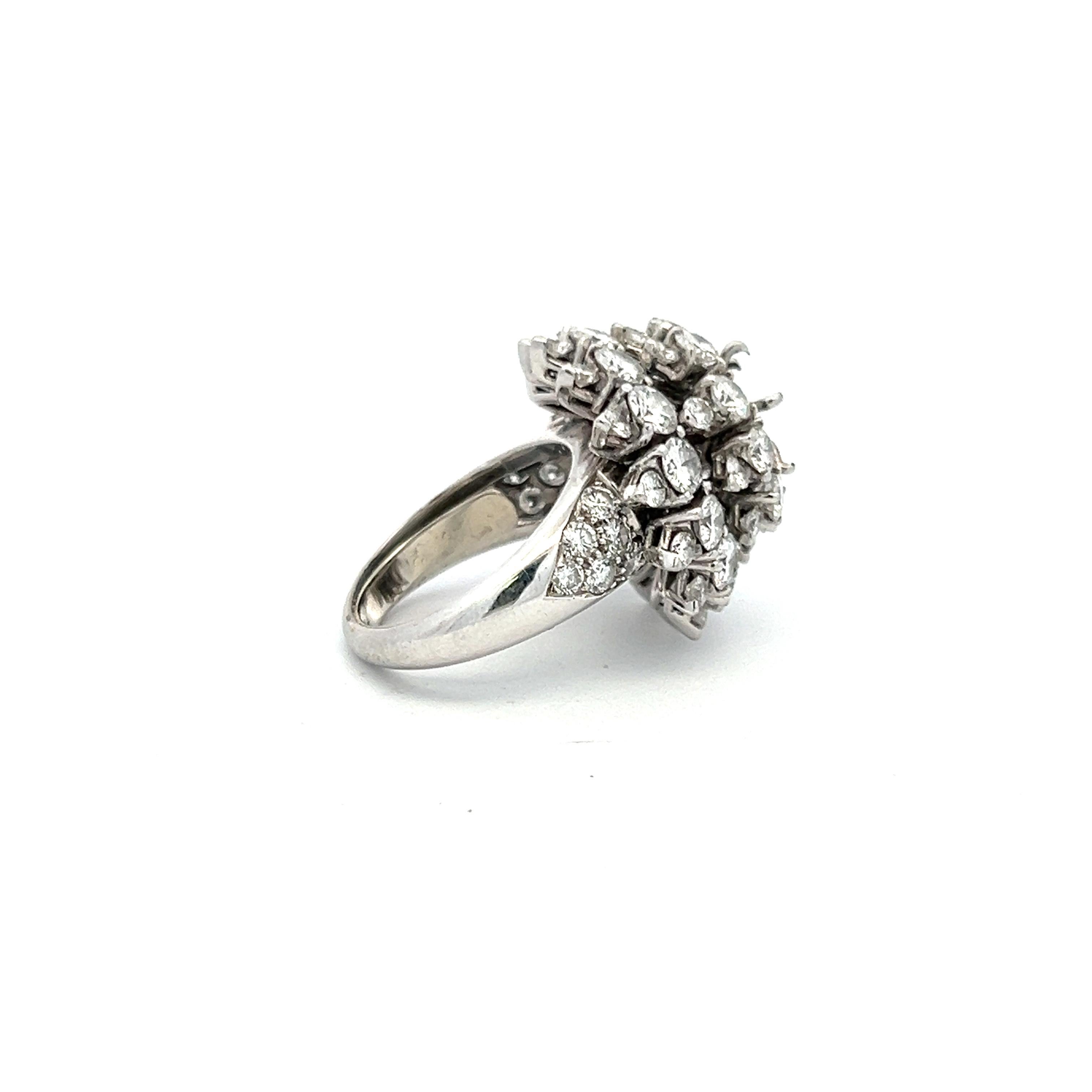 6,29 Karat Runder Brillant F VVS2 Diamant Platin-Halbzeugring im Zustand „Gut“ im Angebot in New York, NY