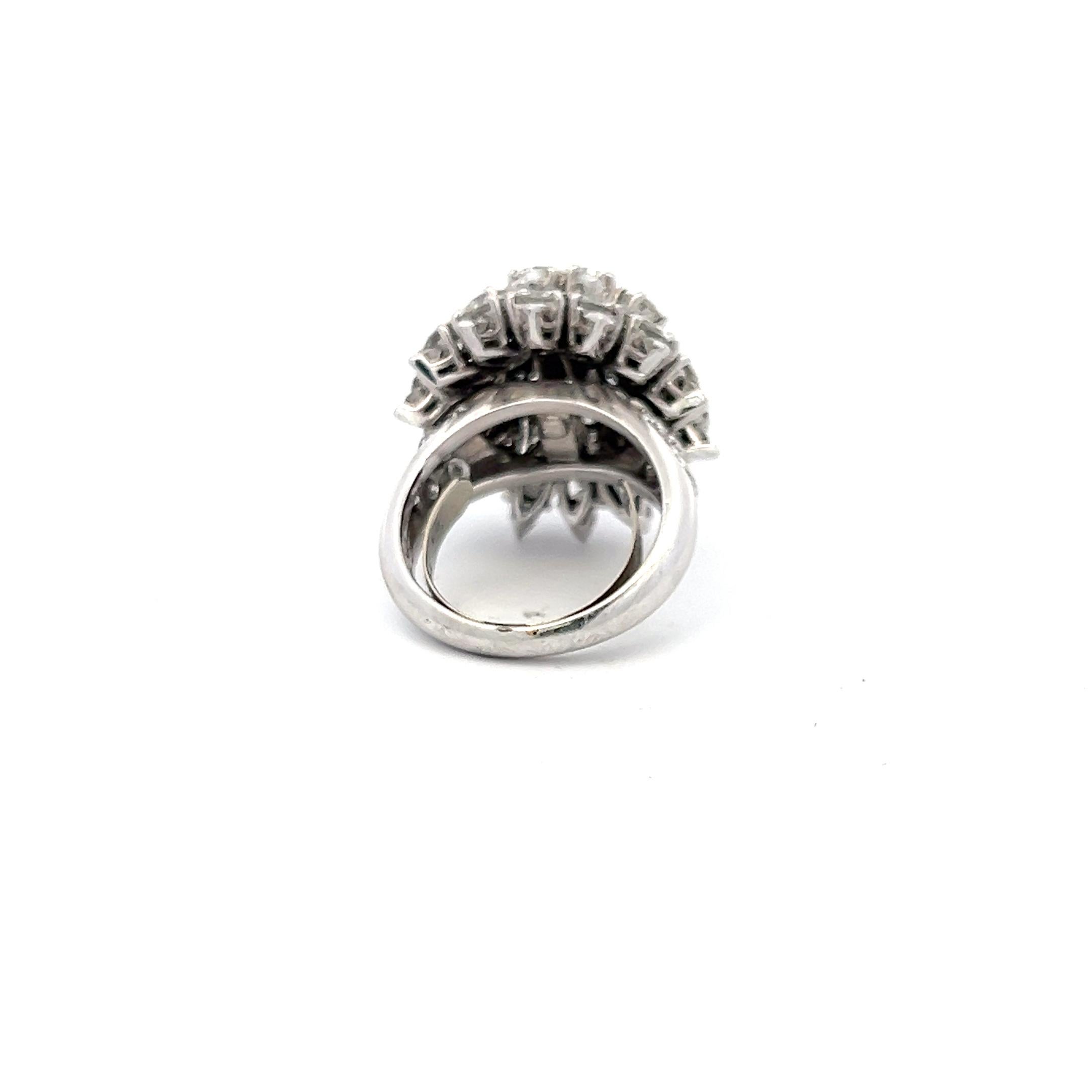6,29 Karat Runder Brillant F VVS2 Diamant Platin-Halbzeugring im Angebot 2