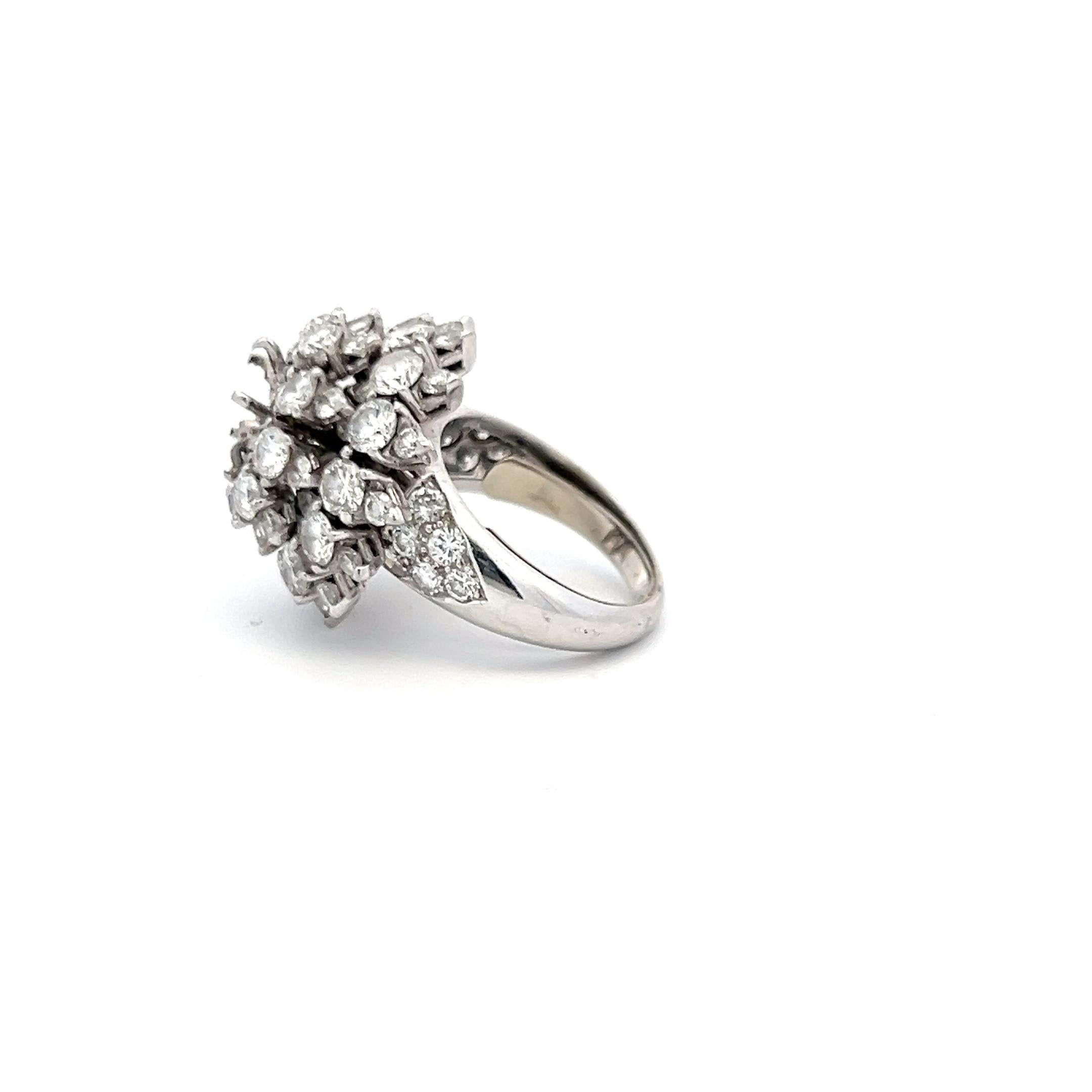 6,29 Karat Runder Brillant F VVS2 Diamant Platin-Halbzeugring im Angebot 3