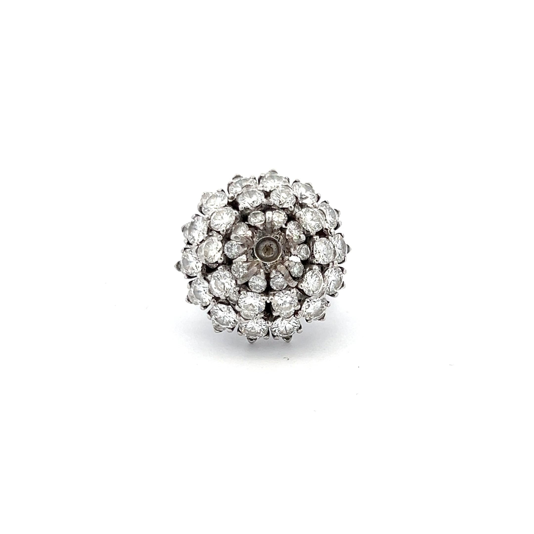 6,29 Karat Runder Brillant F VVS2 Diamant Platin-Halbzeugring im Angebot 4