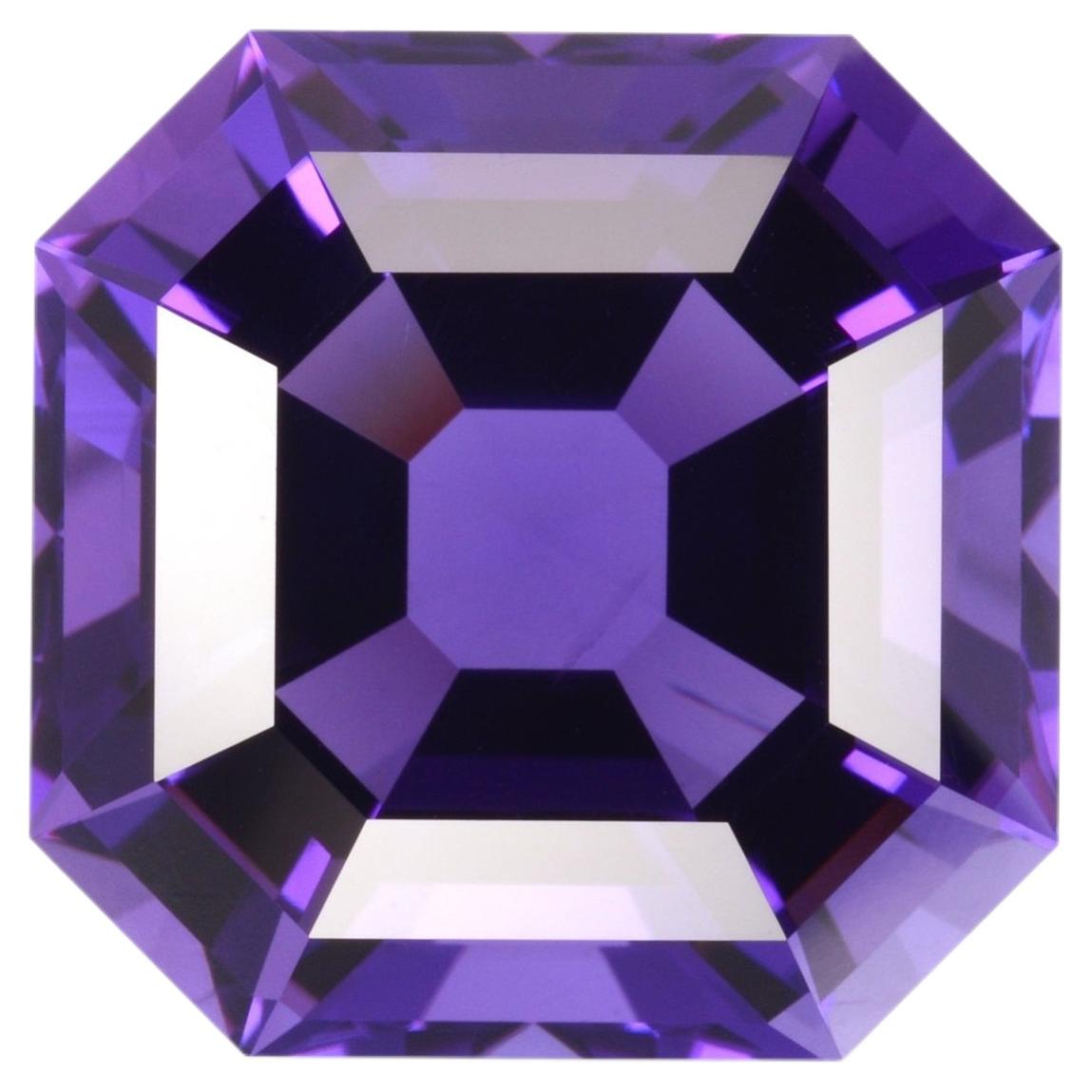 62.93 Carat Brazilian Amethyst Asscher Cut Loose Gemstone Tamir Merkaba Beverly For Sale