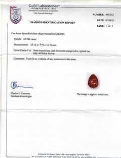 62,94 Karat natürlicher bräunlich-oranger Diamant-Anhänger 18K Gold Guild Report