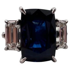 Verlobungsring mit 6,29 Karat Saphir und Diamant aus 18KT Weißgold mit GRS-zertifiziertem Saphir