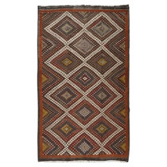 Türkischer Jajim-Kilim, ein einzigartiger handgewebter Teppich aus Wolle
