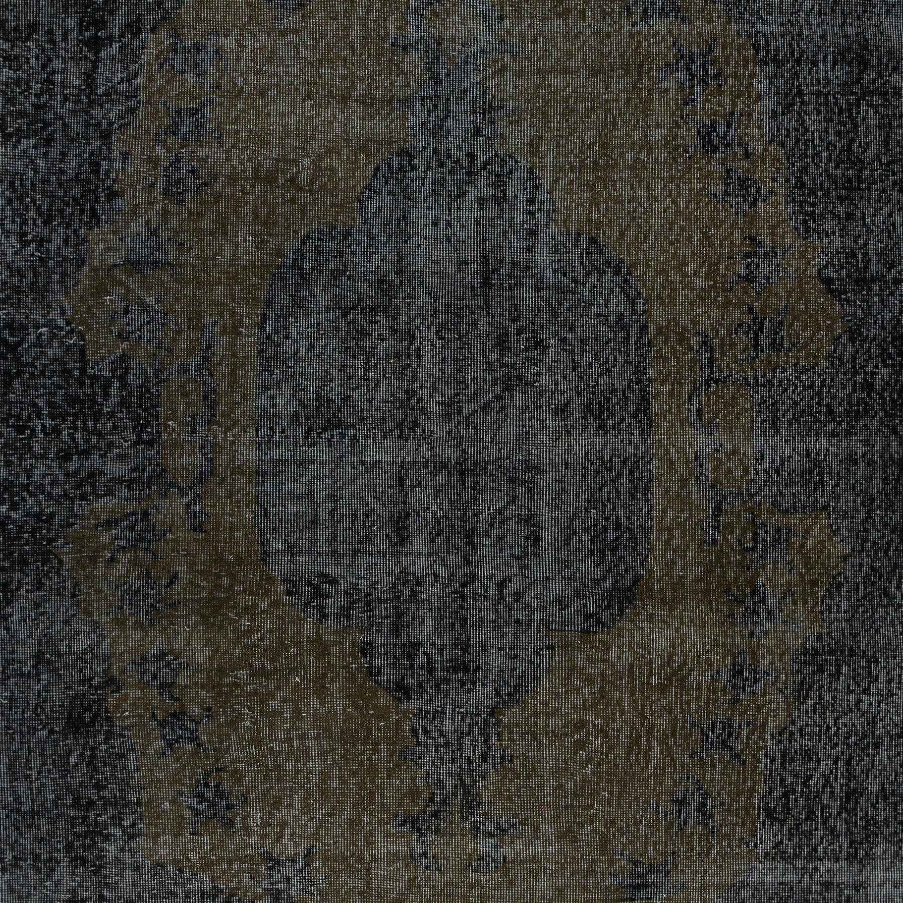 6.2x10.2 Ft Schwarz Vintage Wolle Bereich Teppich. Moderner handgeknüpfter Teppich (Handgeknüpft) im Angebot