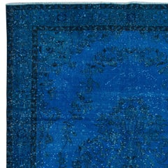 6.2x10.2 Ft Contemporary Blue Area Rug, handgewebt und handgeknüpft in der Türkei