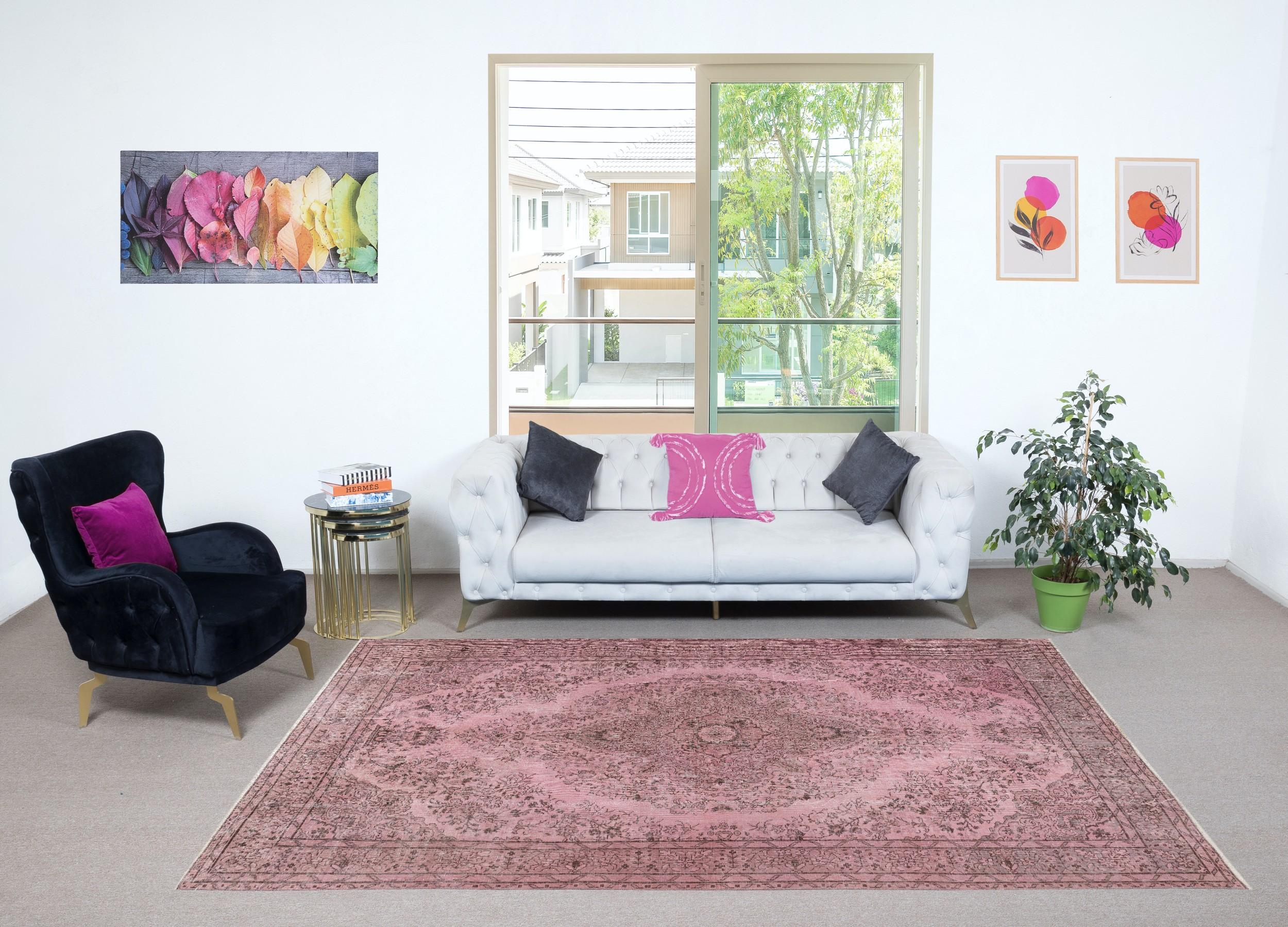 Our over-dyed rugs are all hand-knotted vintage pieces that are recreated in our workshop to cater to a wider range of interior design choices from modern to coastal, from industrial to rustic/cottage. These 50 to 70 year-old rugs were hand-knotted