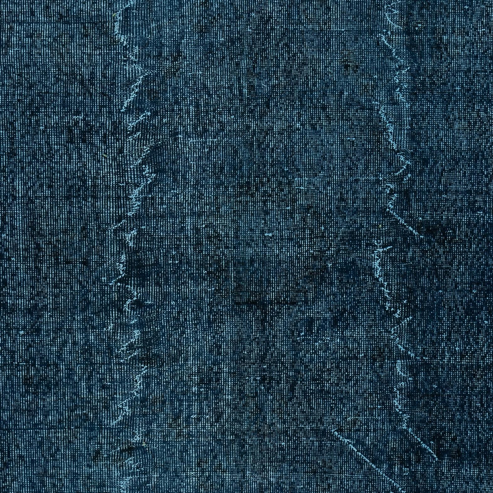 6.2x10.3 Ft Contemporary Handmade Türkische Wolle Bereich Teppich in Marineblau Farbe im Zustand „Gut“ im Angebot in Spring Valley, NY