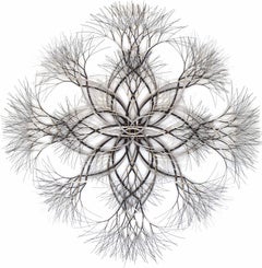 62"x62" Metal Wall Sculpture in Stainless and Bronze #734