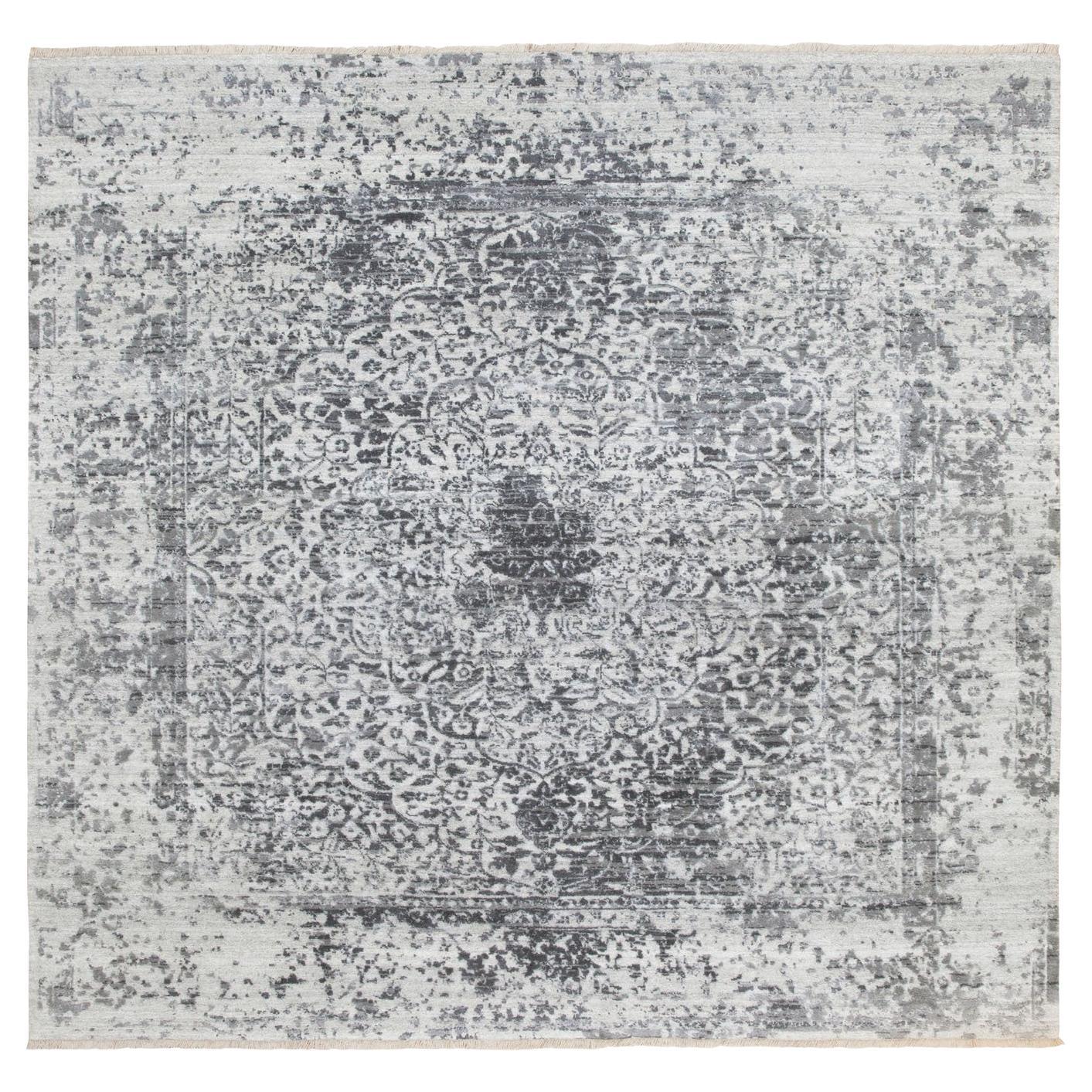 6'2 "x6'2" Carré laine et soie noué à la main Broken Persian Design Rug noué à la main