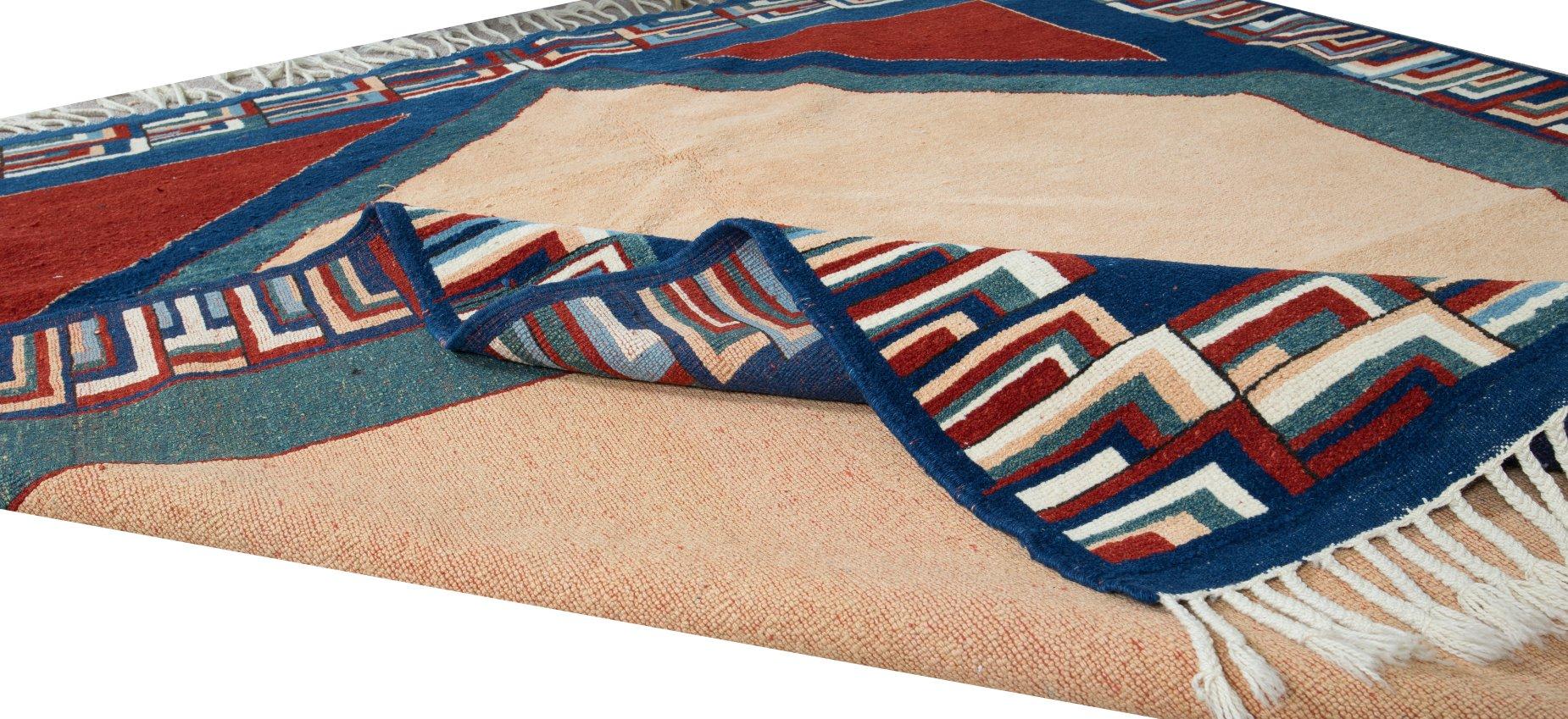 6.2x7.2 Ft Contemporary Türkischer Teppich. 100% Wolle, Natürliche Farbstoffe, Modern Carpet (Stammeskunst) im Angebot