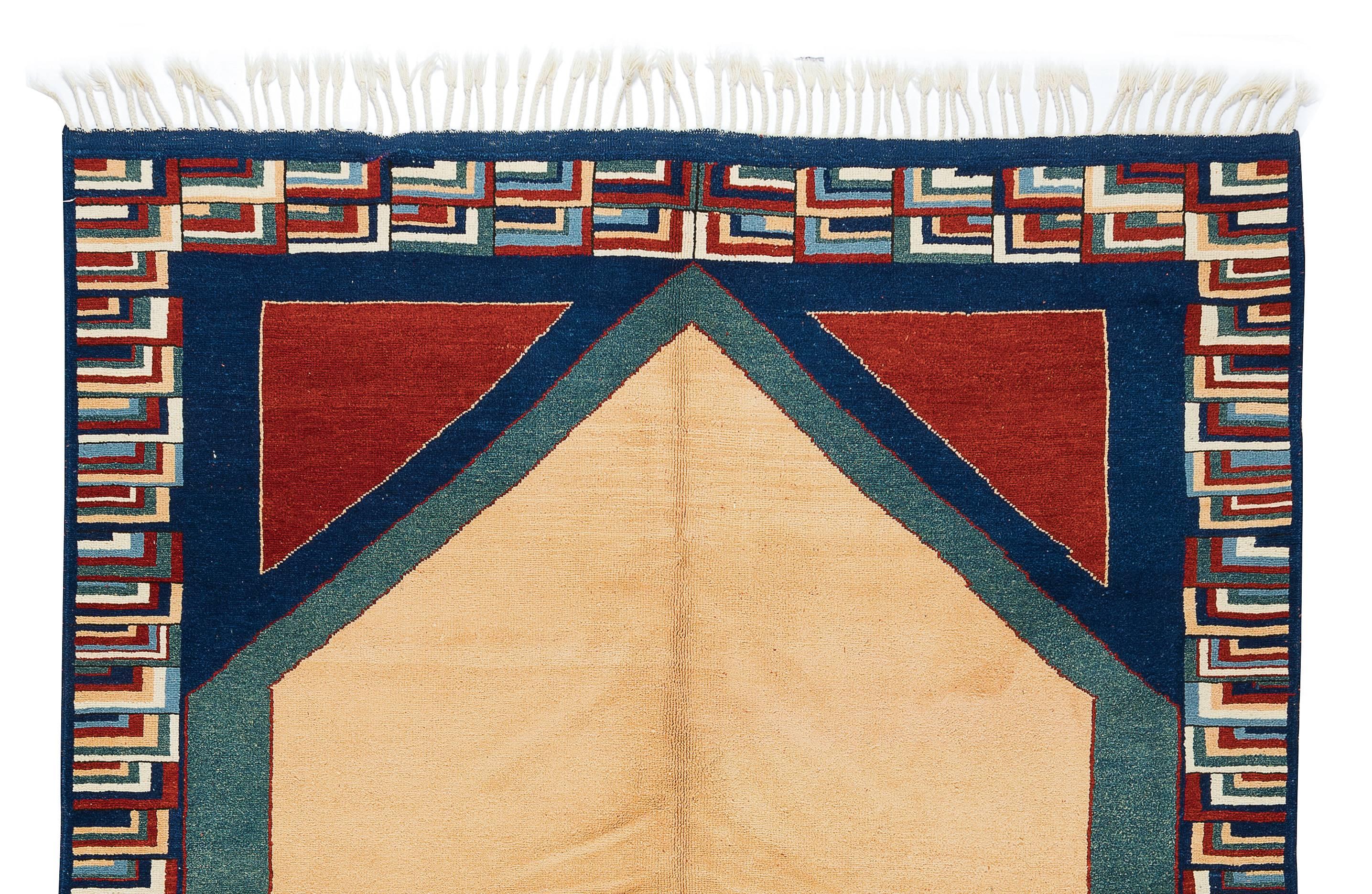6.2x7.2 Ft Contemporary Türkischer Teppich. 100% Wolle, Natürliche Farbstoffe, Modern Carpet (Handgeknüpft) im Angebot