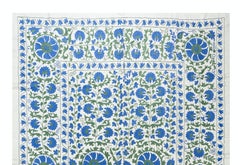 Silk Embroidery Suzani Bedspread, Home Textile Wall Hanging or Throw