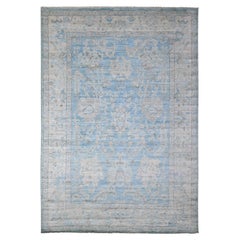 6'2 "x8'10" Tapis d'Orient Bleu d'Argentine Natural Dyes Rural Design Angora Oushak