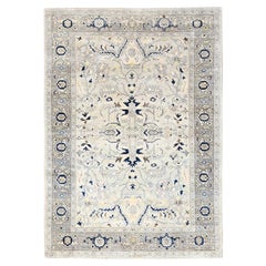 6'2"x8'10" Grey, Serapi Heriz Design, Soft Wool, Hand Knotted, Oriental Rug