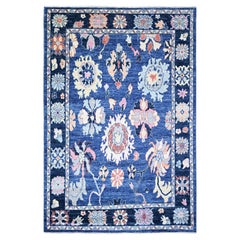 6
2 "x8
10" Bleu saphir, Afghan Angora Oushak, Laine nouée à la main, Tapis d
Orient