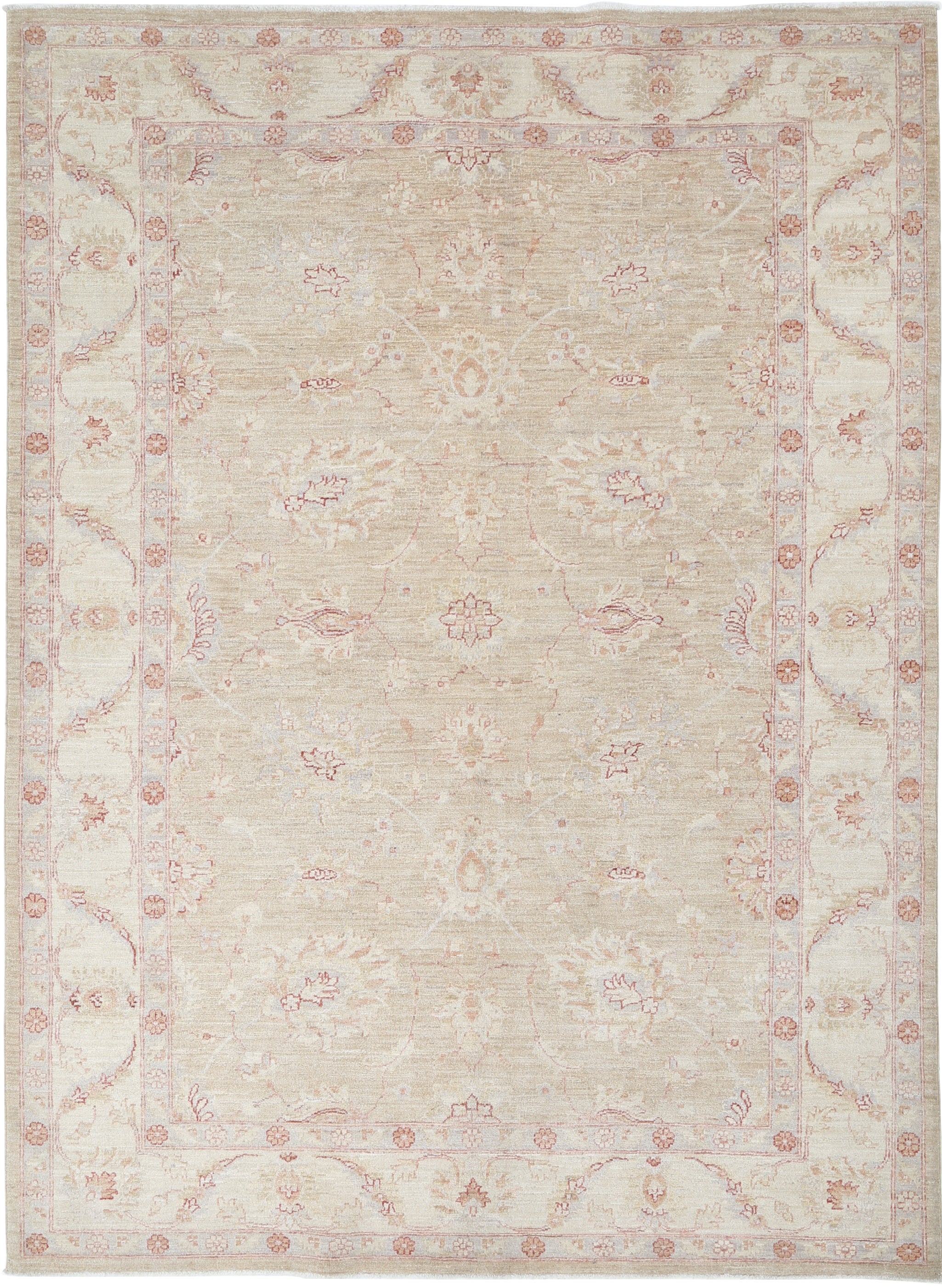 6.2x8.6 ft Hand Knotted Area Rug. Decorative Carpet for Bedroom and Dining Room