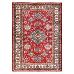 6
2 "x8
6" Rouge Noué à la main Afghan Super Kazak Medallion Design Laine Tapis d
Orient