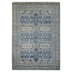 6'2"x8'7" Gray, Anatolian Design, Supple Wool Hand Knotted Oriental Rug