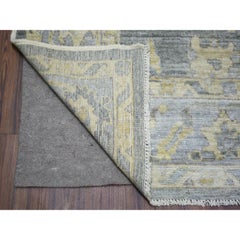 6'2"x8'9" Black Coral, Hand Knotted Afghan Angora Oushak Wool Oriental Rug