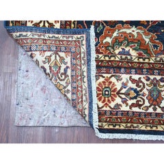6'2"x8'9" Yale Blue Persian All Over Design Hand Knotted Pure Wool Oriental Rug