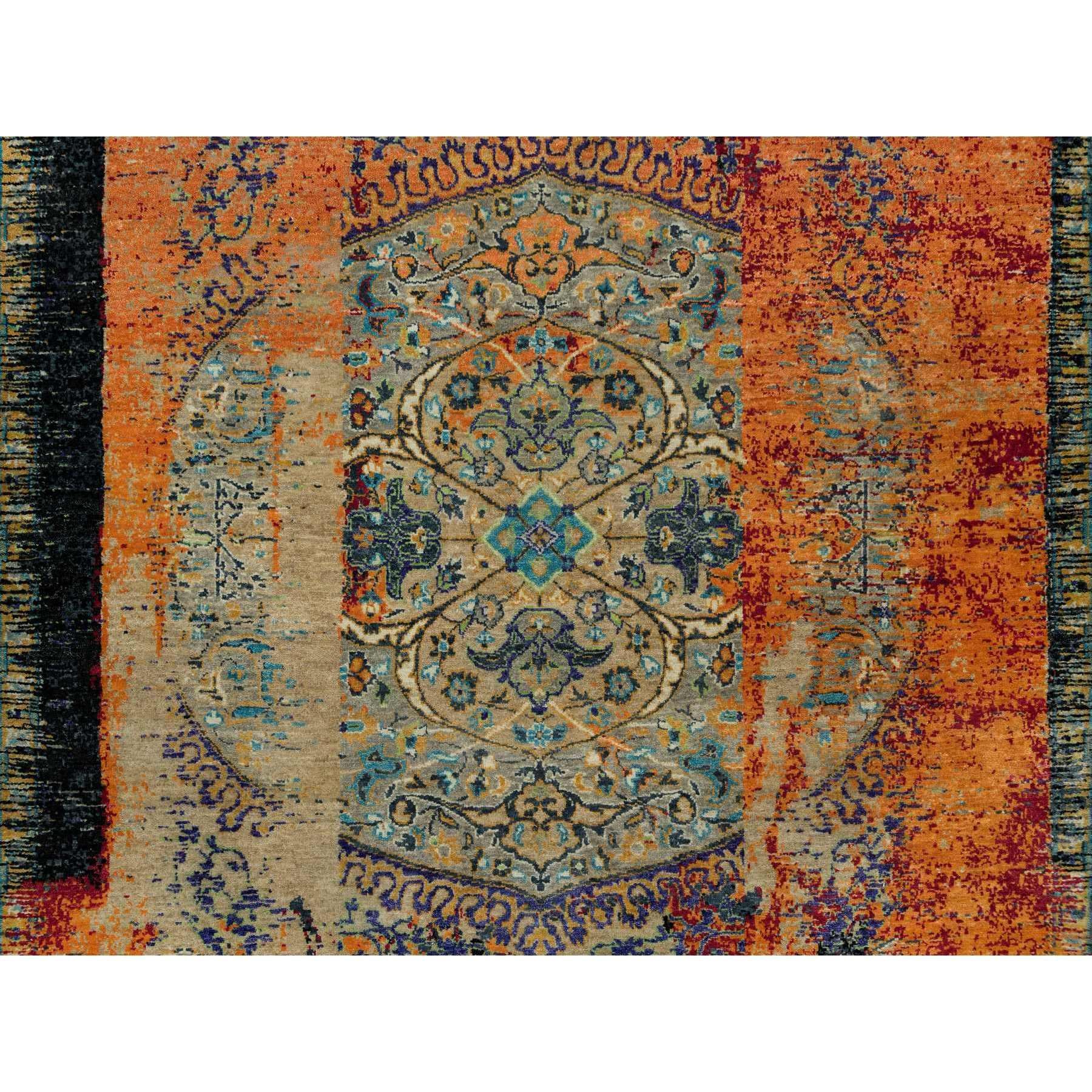 Laine Tapis rouge Ghazni en laine noué à la main avec motif ottoman effilé de 6'2