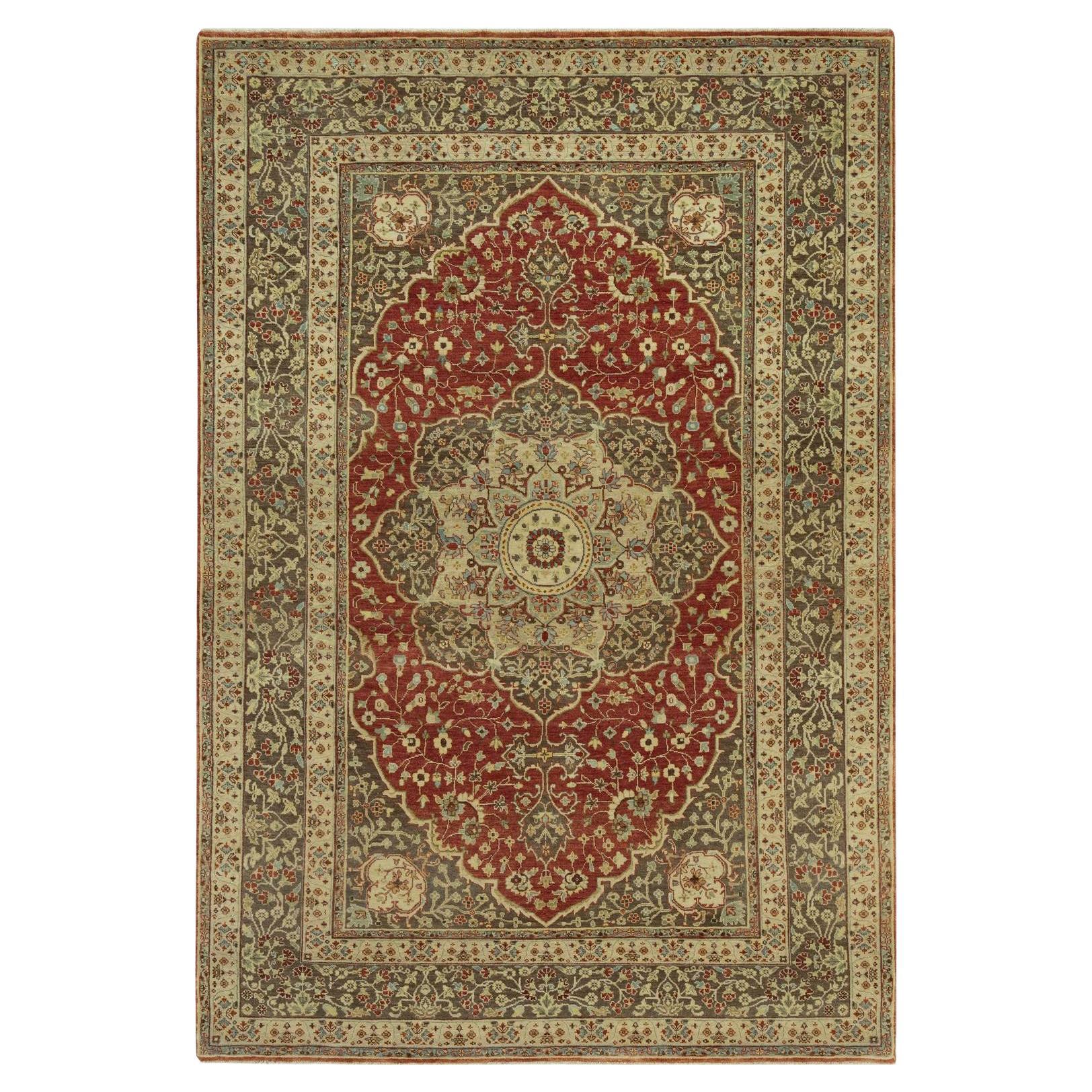 6'2 "x9'1" Caliente Red Antiquities Haji Jalili Design 100% laine Rugs Knotss