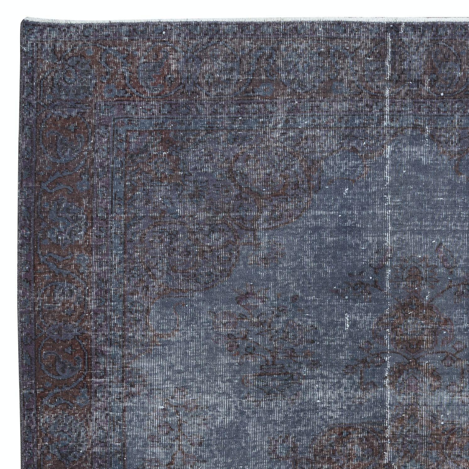 Our over-dyed rugs are all hand-knotted vintage pieces that are recreated in our workshop to cater to a wider range of interior design choices from modern to coastal, from industrial to rustic/cottage. These 50 to 70 year-old rugs were hand-knotted