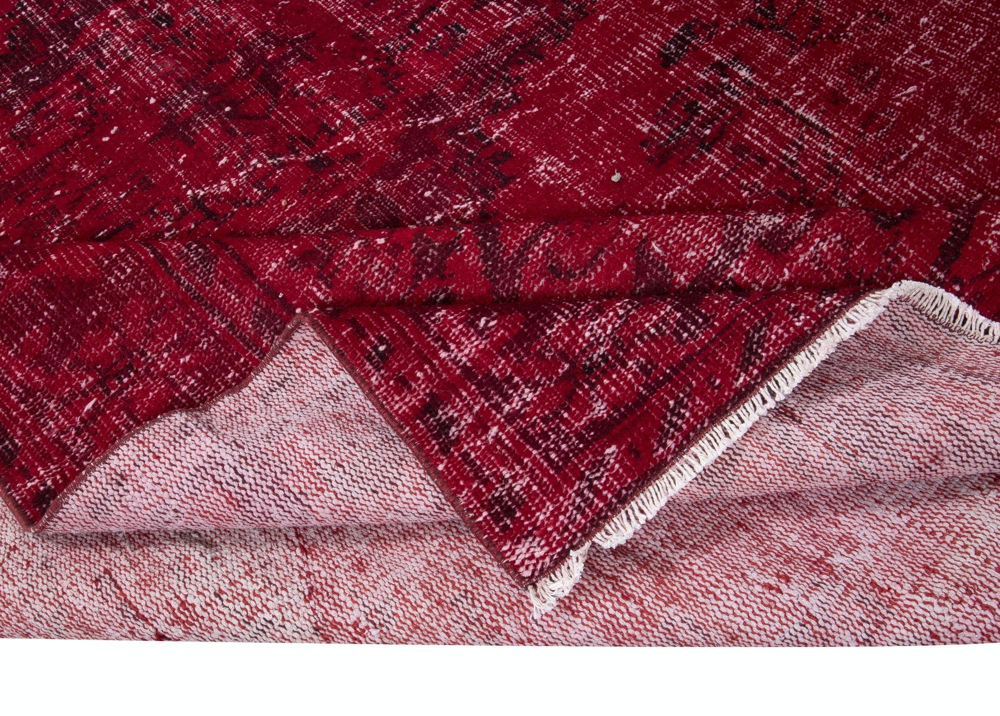 6.2x9.2 Ft Türkisch Handmade Area Rug in Dark Red, Great 4 Modern Interiors (Moderne) im Angebot