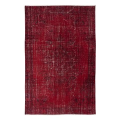 Handgefertigter türkischer dunkelroter Teppich, 6.2x9,4 Ft, Great 4 Moderne Inneneinrichtung