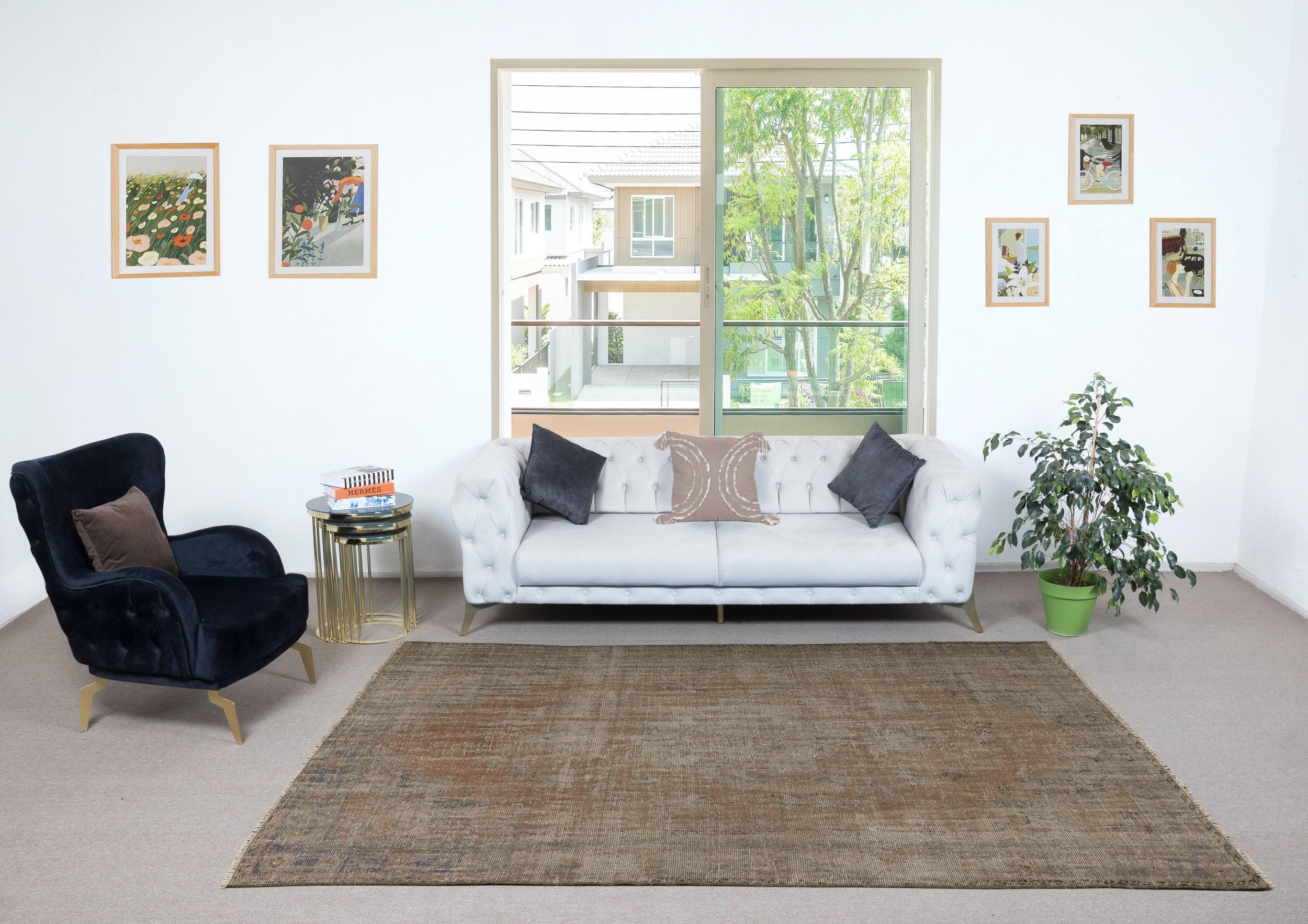 Our over-dyed rugs are all hand-knotted vintage pieces that are recreated in our workshop to cater to a wider range of interior design choices from modern to coastal, from industrial to rustic/cottage. These 50 to 70 year-old rugs were hand-knotted