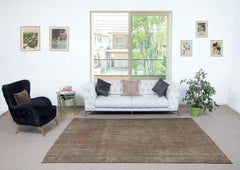 Tappeto per aree moderne in stile shabby chic 6.2x9.4 Ft in marrone. Annodato a mano in Turchia