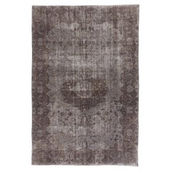 6x9 Ft Turkish Handmade Wool Rug in Gray for Contemporary Interiors