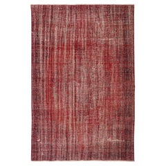 6.2x9.5 Ft handgeknüpft Vintage türkischen Teppich Overdyed in Rot für moderne Interieurs